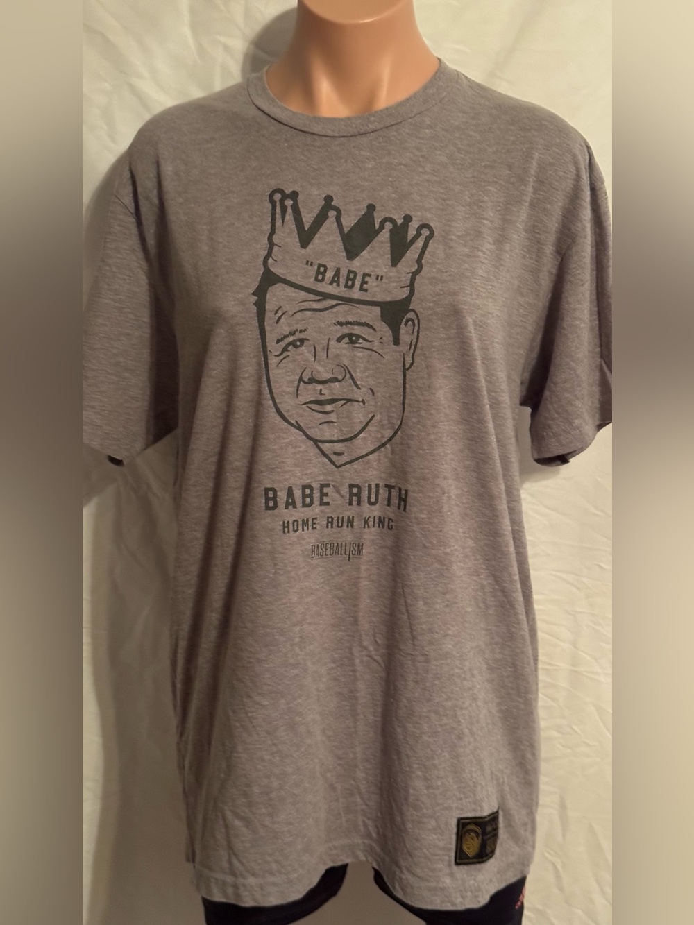 Babe Ruth Graphic Crewneck T-Shirt - Gray